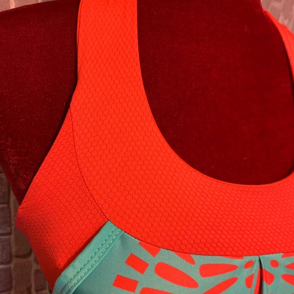 “Outride” Teal Layered Cycling Bra-Top Tank - Picture 4 of 10